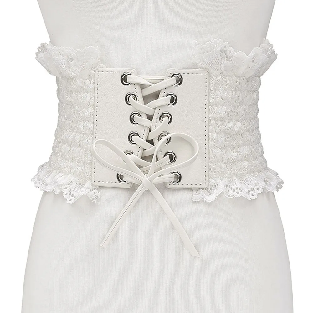 Женский кружевной пояс Rosetic на шнуровке украшение для платья белый черный