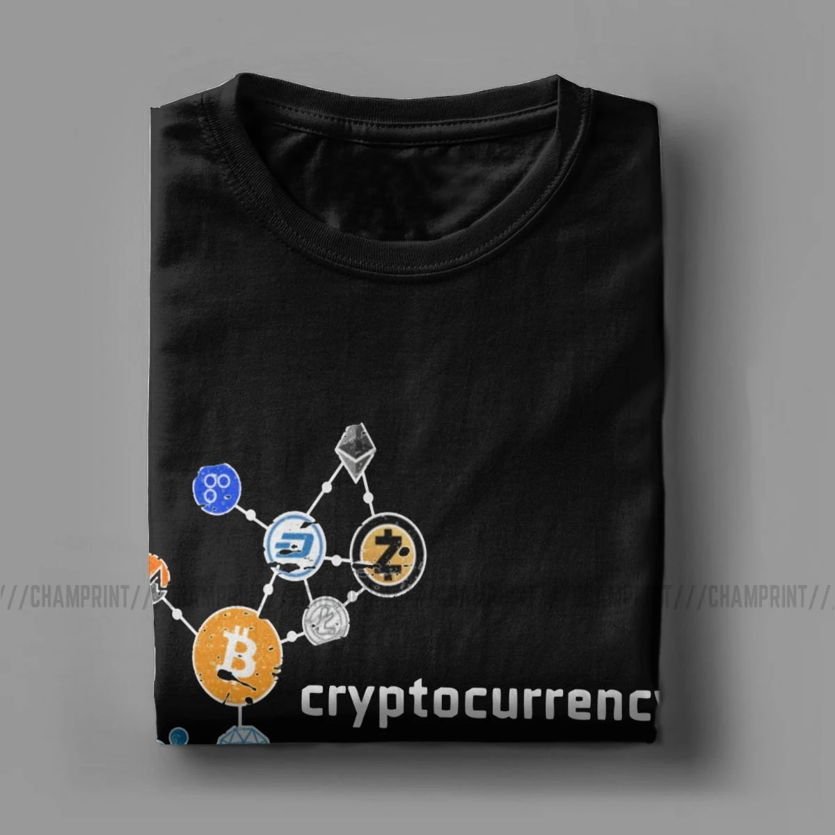 Футболка мужская с принтом криптовалюты повседневная тенниска круглым вырезом