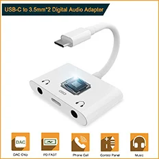 USB C на два типа C разъем для наушников цифровой аудио сплиттер адаптер музыкальный конвертер для пиксельных смартфонов PD кабель для быстрой зарядки