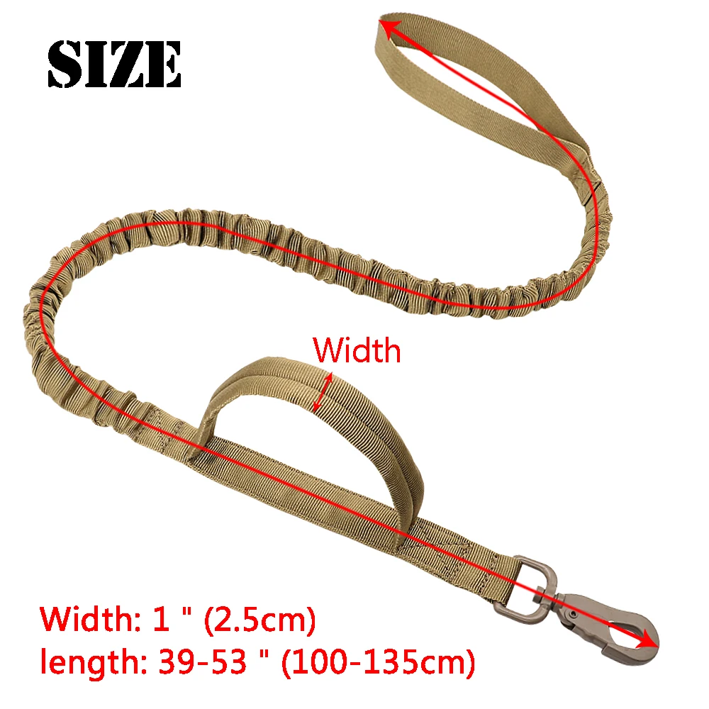 

Tactical Dog Leash Nylon No-Pull Bungee Dog Training Leads Military Elastic Buffer Dog Leash For Medium Large Dogs Pet