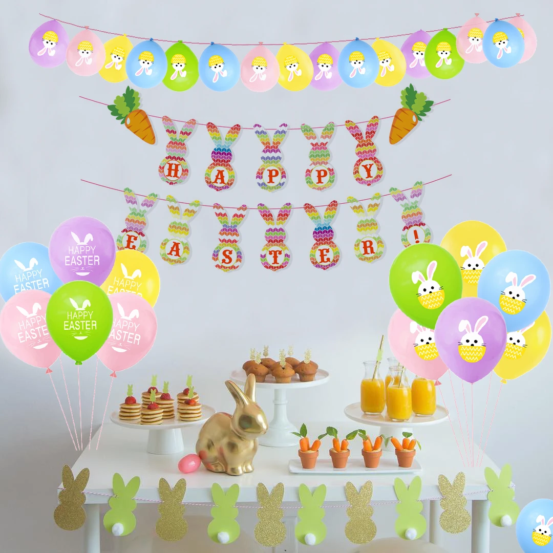 Новинка 10 шт. баннер в виде пасхального кролика красочный шар латексный