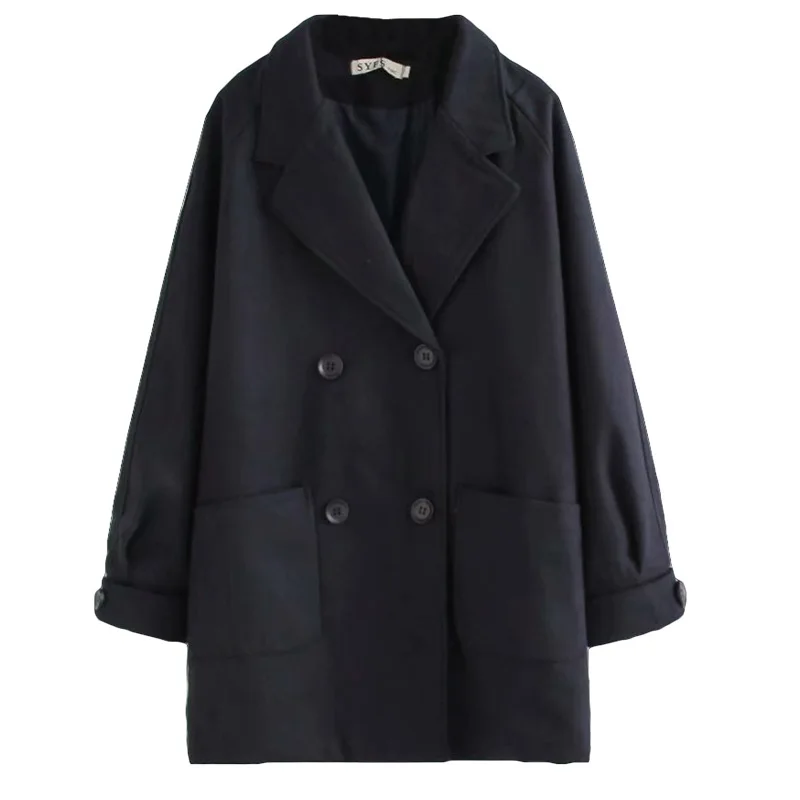 Повседневные шерстяные пальто размера плюс 2019 осенняя одежда модная Свободная