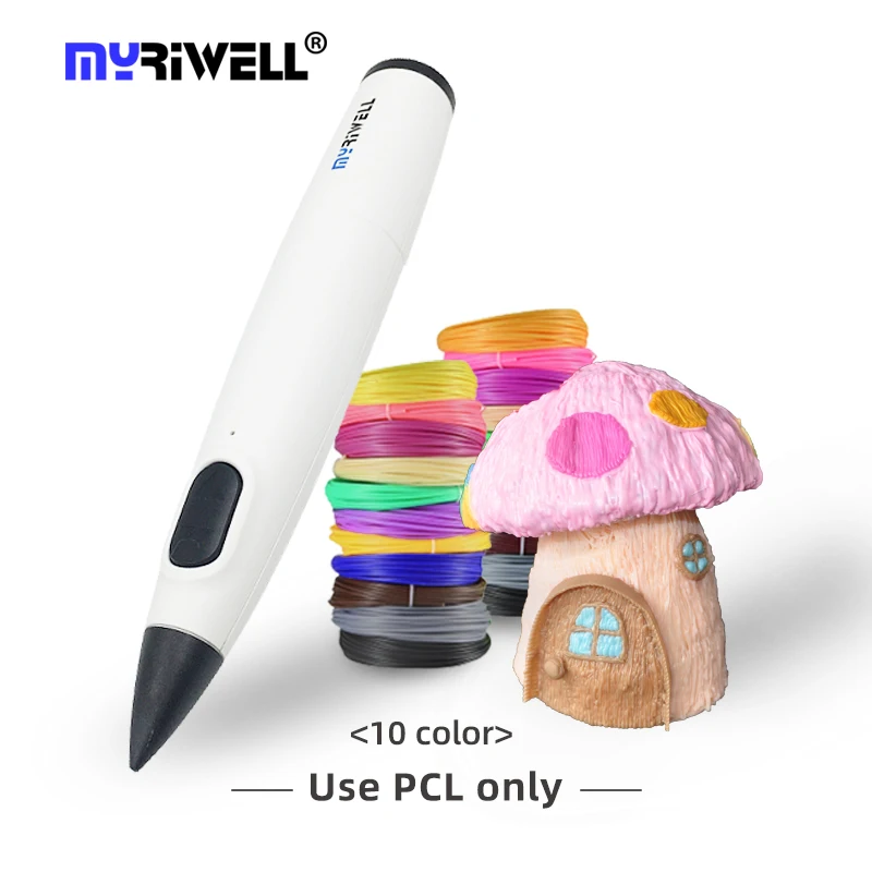 

Myriwell 3d Craft Pen 1.75mm PCL Filament For Kids Beginner Creative USB DIY Design Toys Gift 3D Pen Birthday Gift White RP-300B