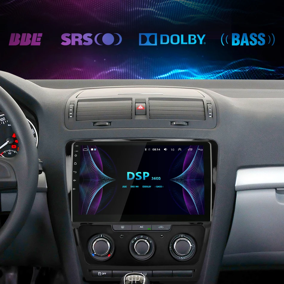 10," 2Din Android 8,1 для 2007- Volkswagen SKODA Octavia 2 A5 автомобильный Радио Мультимедиа Видео плеер Hi-Fi навигация головное устройство