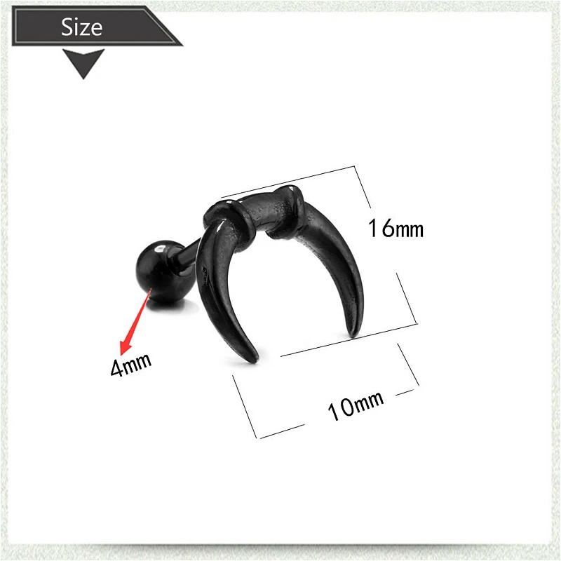 

Piercing Stainless Steel Stud Earrings For Men Hip Hop Party Jewelry Vampire Rock Punk Earrings 2021 Trendy Design Accessories