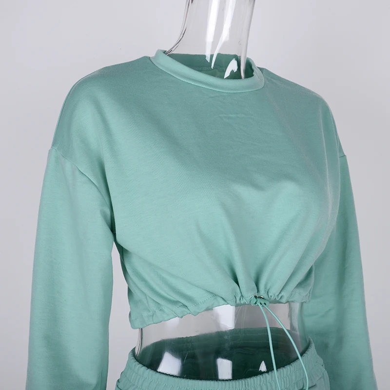 

Tracksuit Women Sweatsuit Two Piece Set Crop Top Pants Pullover Two Piece Outfits Sports Suit Casual Matching Sets Jogging Femme