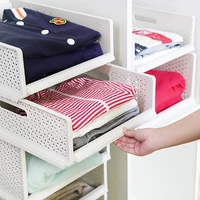 closet storage wardrobe storage layered partition drawer storage box clothes storage basket plastic shelf