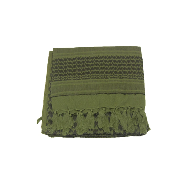 Открытый тактический военный пустынный арабский шарф с кисточками Shemagh Scarve шейный платок на шею головной убор походный страйкбол стрельба аксессуары - Цвет: GR