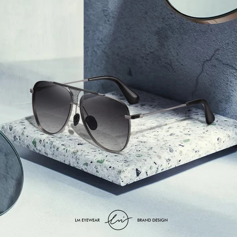 

LM 2022 New Trend Quality Alloy Men's Sunglasses Polarized Photochromic Sun glasses Women Pilot Gradient Eyewear UV400 Zonnebril