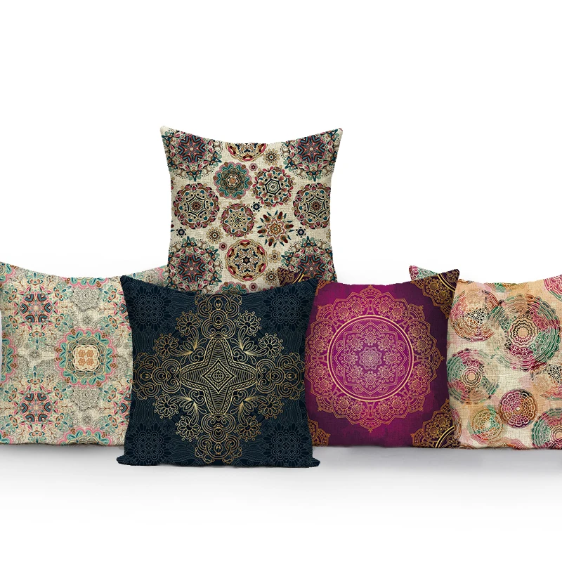 Мандала Наволочка на подушку в стиле Бохо этнический тренд Стиль наволочка