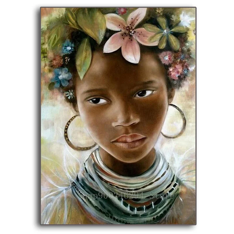 Красивая африканская Алмазная Вышивка для девочек полностью квадратная круглая