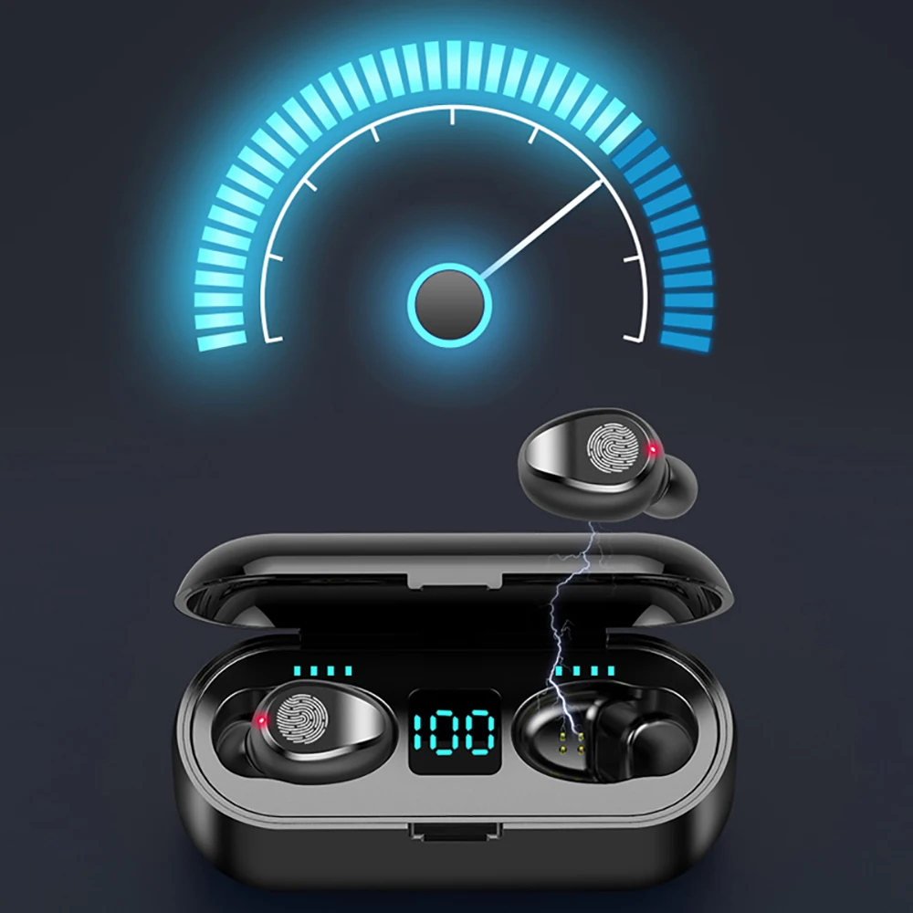 Беспроводные Bluetooth 5,0 TWS наушники с цифровым Мощный светодиодный дисплей Mpow наушники-вкладыши стерео наушники с CVC8.0 и 2000 мАч power Bank