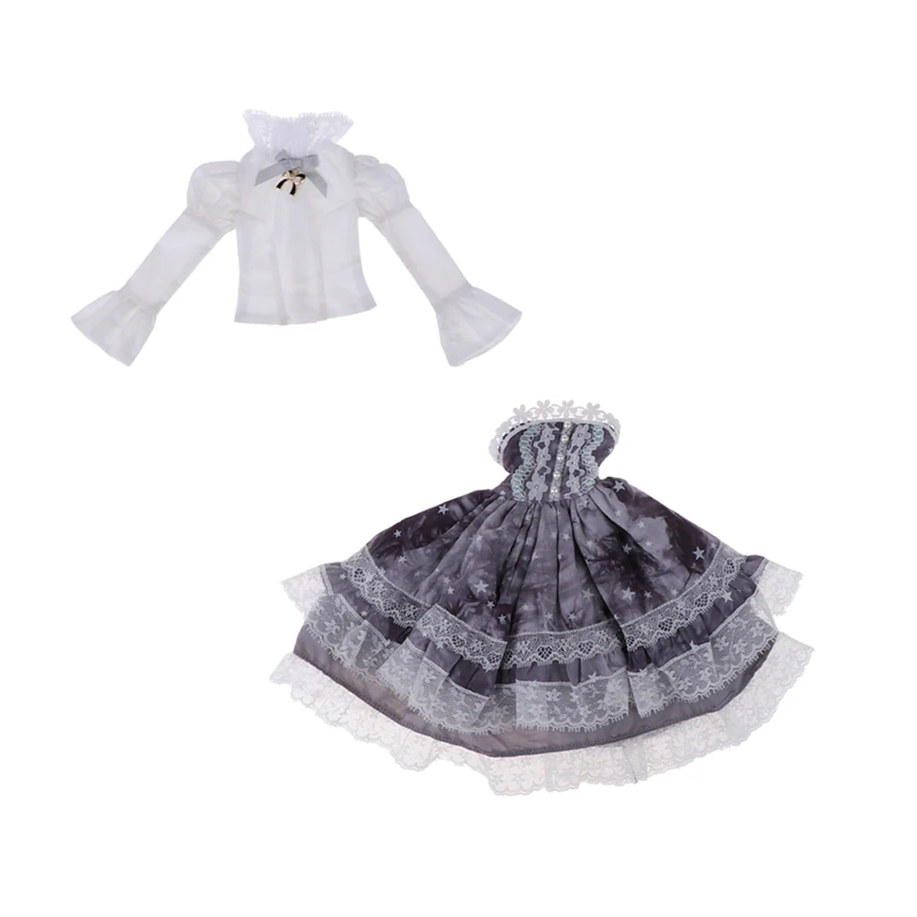Модная кукольная одежда кружевная юбка для принцесс и белая рубашка наряд 1/4 BJD