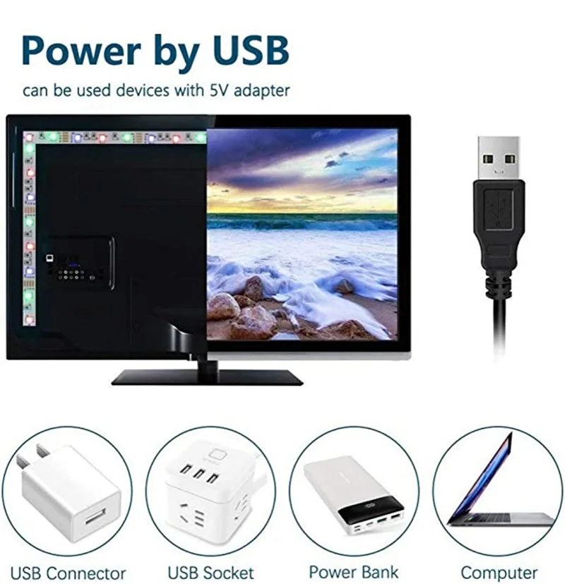 Светодиодная лента SMD RGB-светильник ка гибкая декоративная для фона Bedrfoom