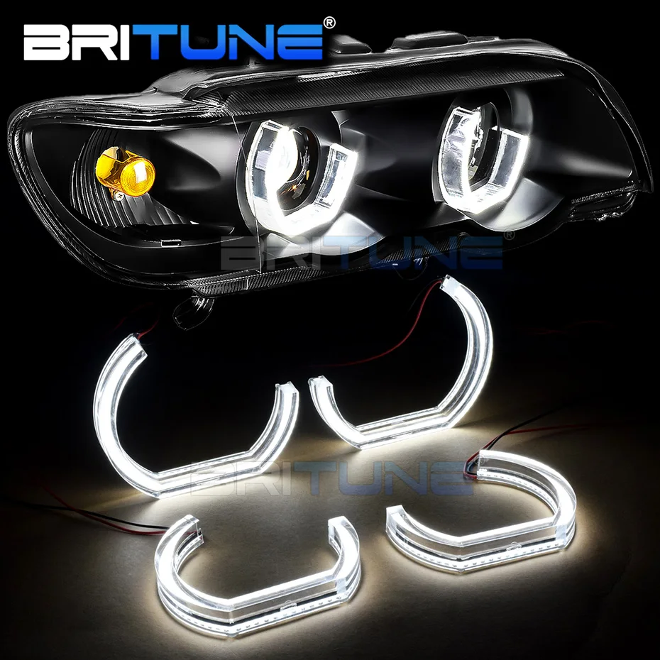 Britune Angel Eyes For BMW X5 E70 E53 Retrofit Xenon Headlight Tuning Lights DTM Crystal Switchback LED Halo Rings Accessories