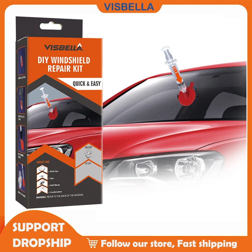 

Windshield Repair Liquid Glue Kit Hand Tool For Auto Glass Cracked Windscreen Glue Fix Crack Chip Scratch Remover Screen Polish