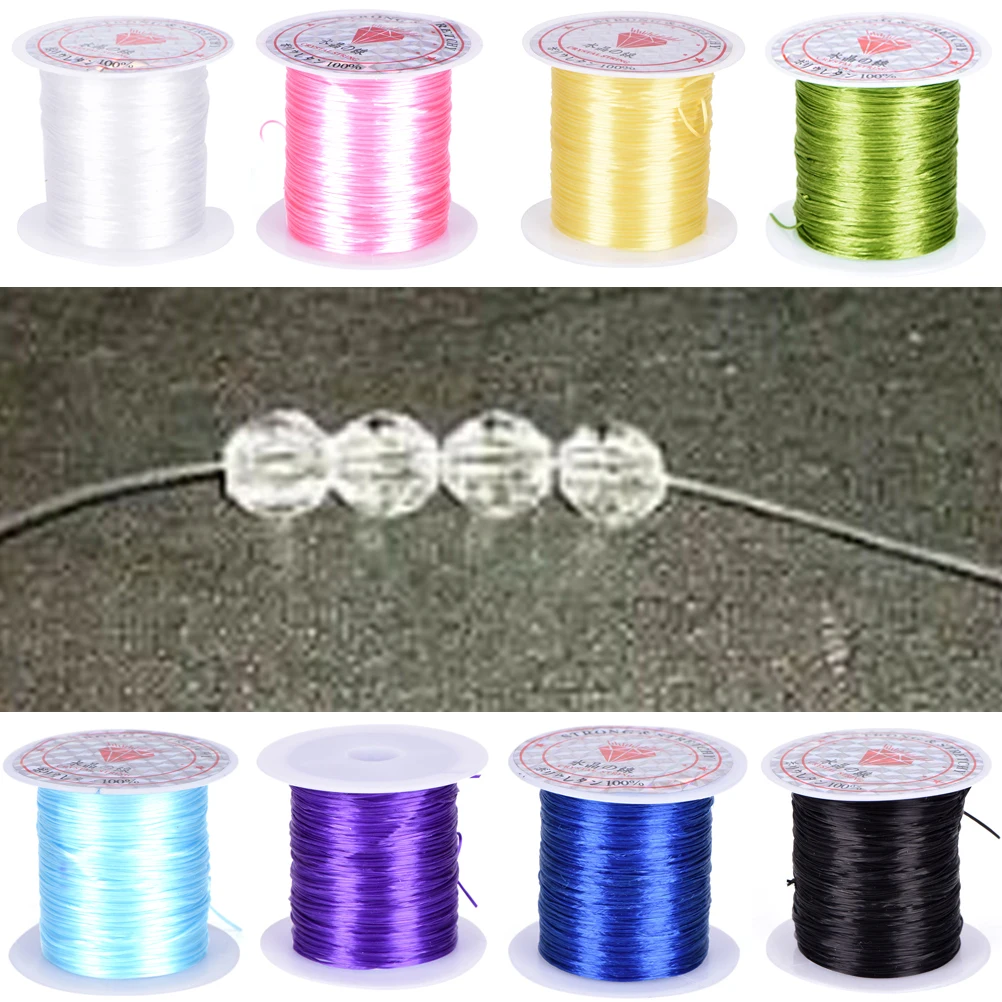 0 8 мм DIY прозрачный растягивающийся шнур для рукоделия Прозрачная Круглая