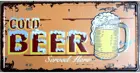 Металлический жестяной знак холодное пиво, подойдет для украшения стен в стиле ретро, винтажный Размер 12X6 дюймов