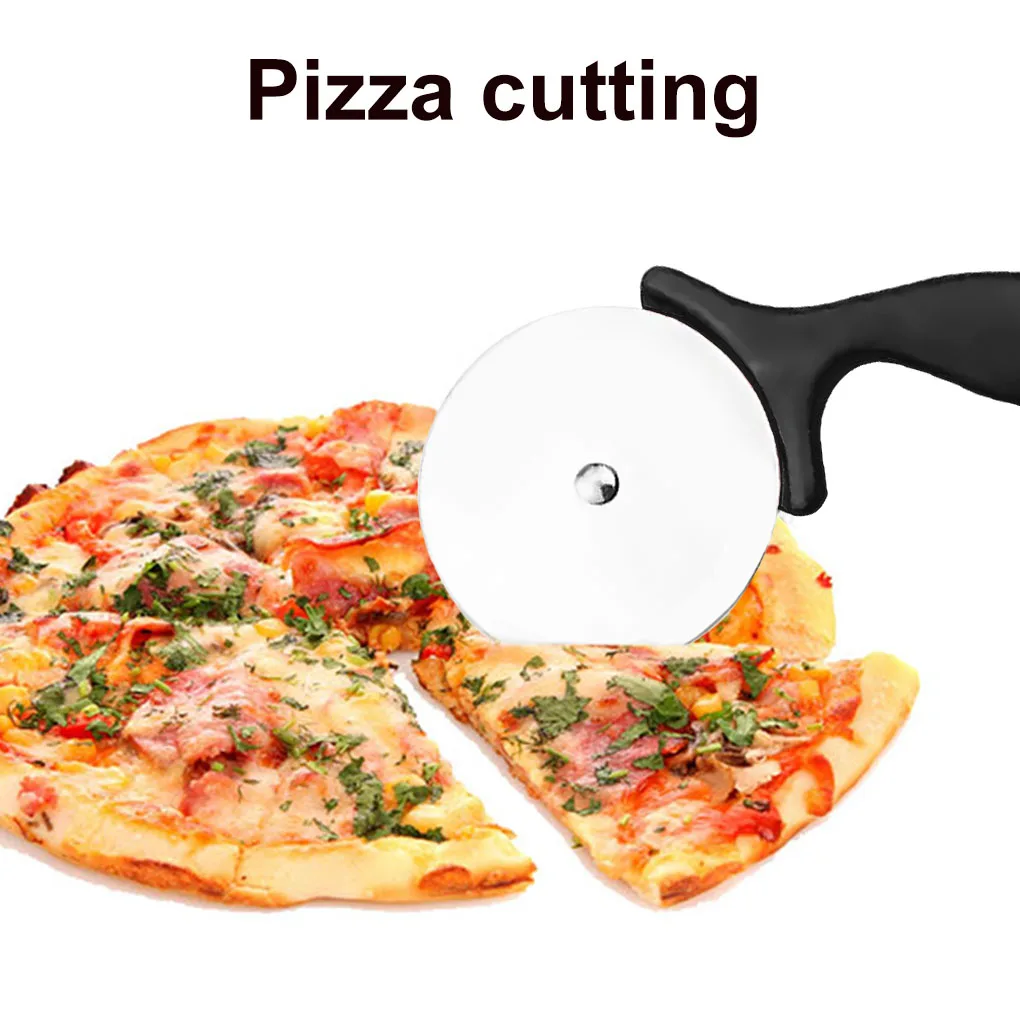 

Pizza Cutter Stainless Steel Knife Cake Tools Round Pizza Wheel Waffles Pastry Slicer Roller Dough Divider with Non-slip Handle