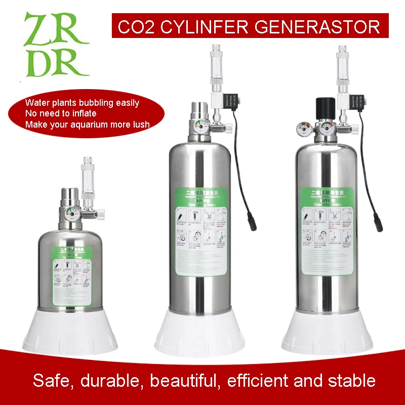 ZRDR аквариум DIY комплект системы генератора CO2 с регулятором давления воздуха Соленоидный клапан газовый