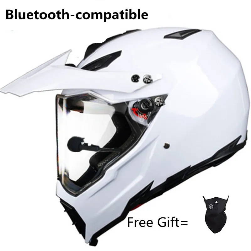 Motor Motorcycle Bluetooth-compatible Full Face Helmet With Lens Safety Dot Helmet Phone Call Music Bluetooth Moto Helmet