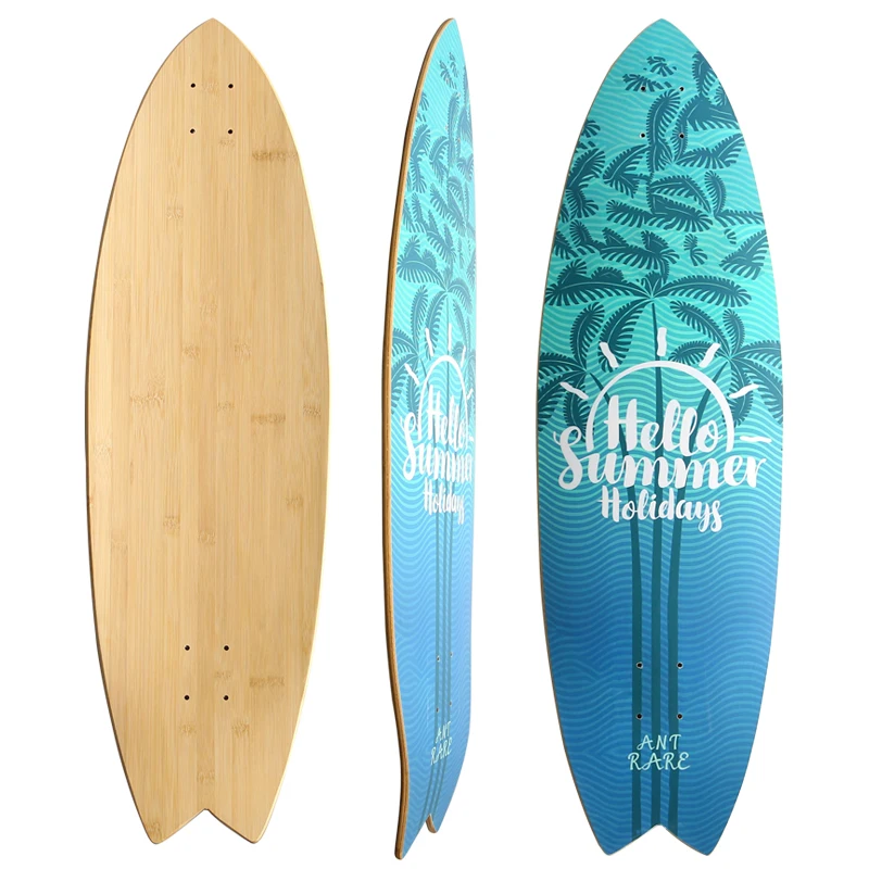 Land Carver Surf Skateboard Deck Only Carbonized Bamboo Fiber Glass New Concave Design