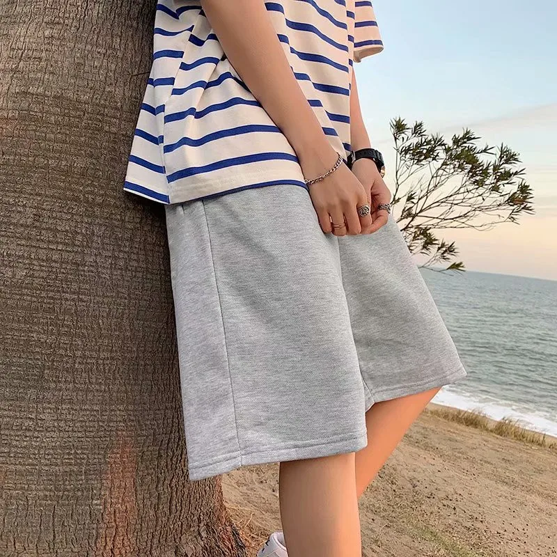 

Sports shorts men's summer thin tide brand pants loose straight beach pants solid color pants casual pants men 2021