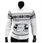 Рождественские свитера с оленем для мужчин, повседневный пуловер с круглым вырезом, мужской свитер, мужской джемпер, Мужская трикотажная одежда, Тонкий Топ, зимние свитера