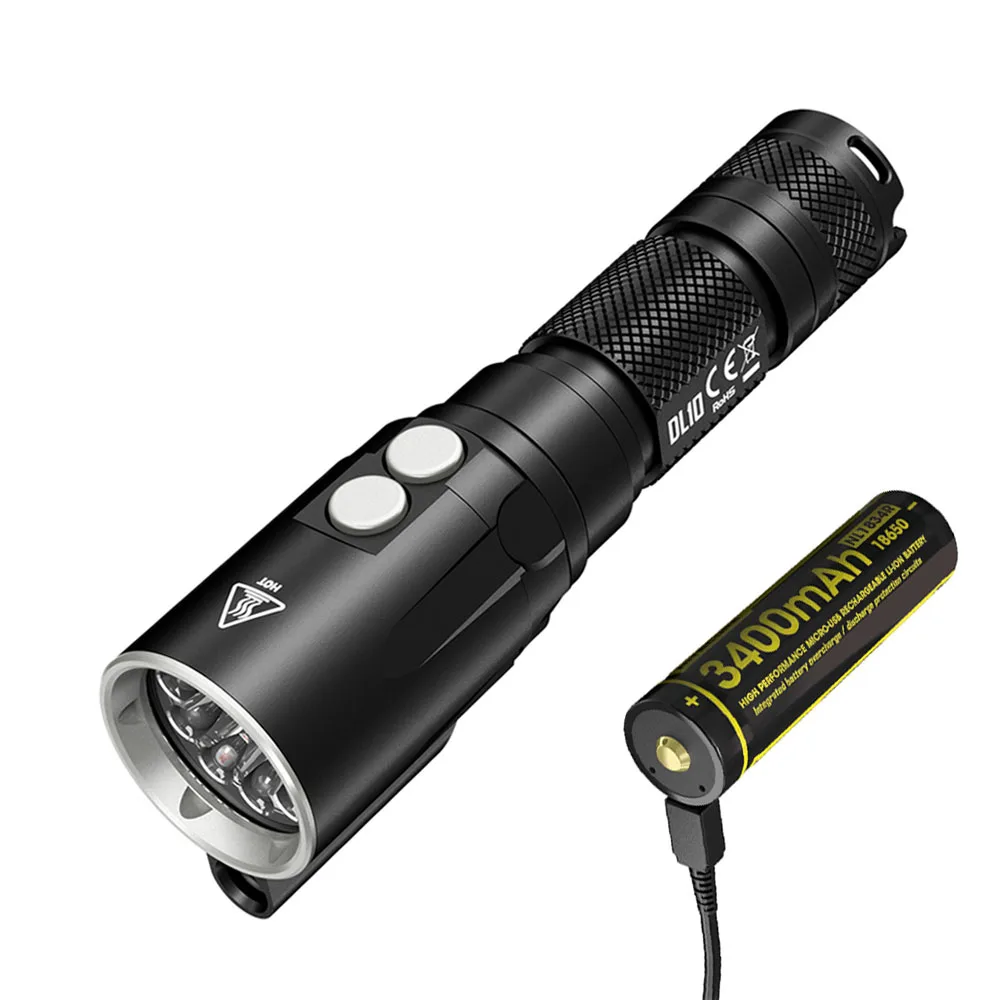 NITECORE DL10 дайвинг вспышка светильник CREE XP-L HI V3 светодиодный Макс 1000ЛМ водонепроницаемый 30 м Дайвинг светильник Подводный фонарь с батареей 18650 - Испускаемый цвет: DL10 NL1834R
