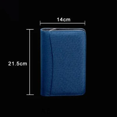 A6 sapphire blue A5/A6/B5 блокнот на молнии с калькулятор канцелярские товары журнал путешествий; Записная книжка Сумка для документов можно настроить логотип - Color: A6 sapphire blue