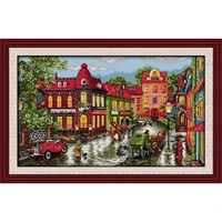 a corner of the city diy scenery pattern 11ct 14ct cross stitch kits printed canvas needlework embroidery set home decor gifts