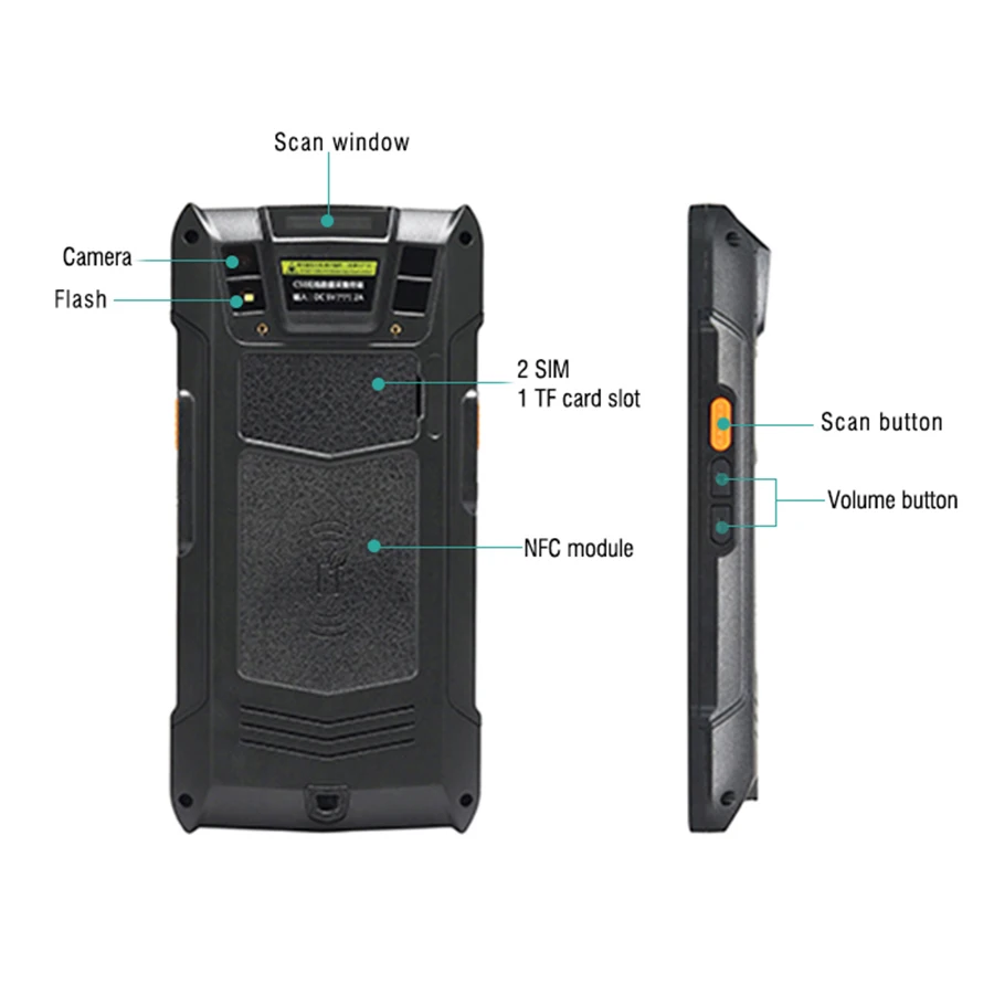 IP65 промышленный Android PDA NFC POS терминал термальный Wifi Bluetooth мобильный беспроводной