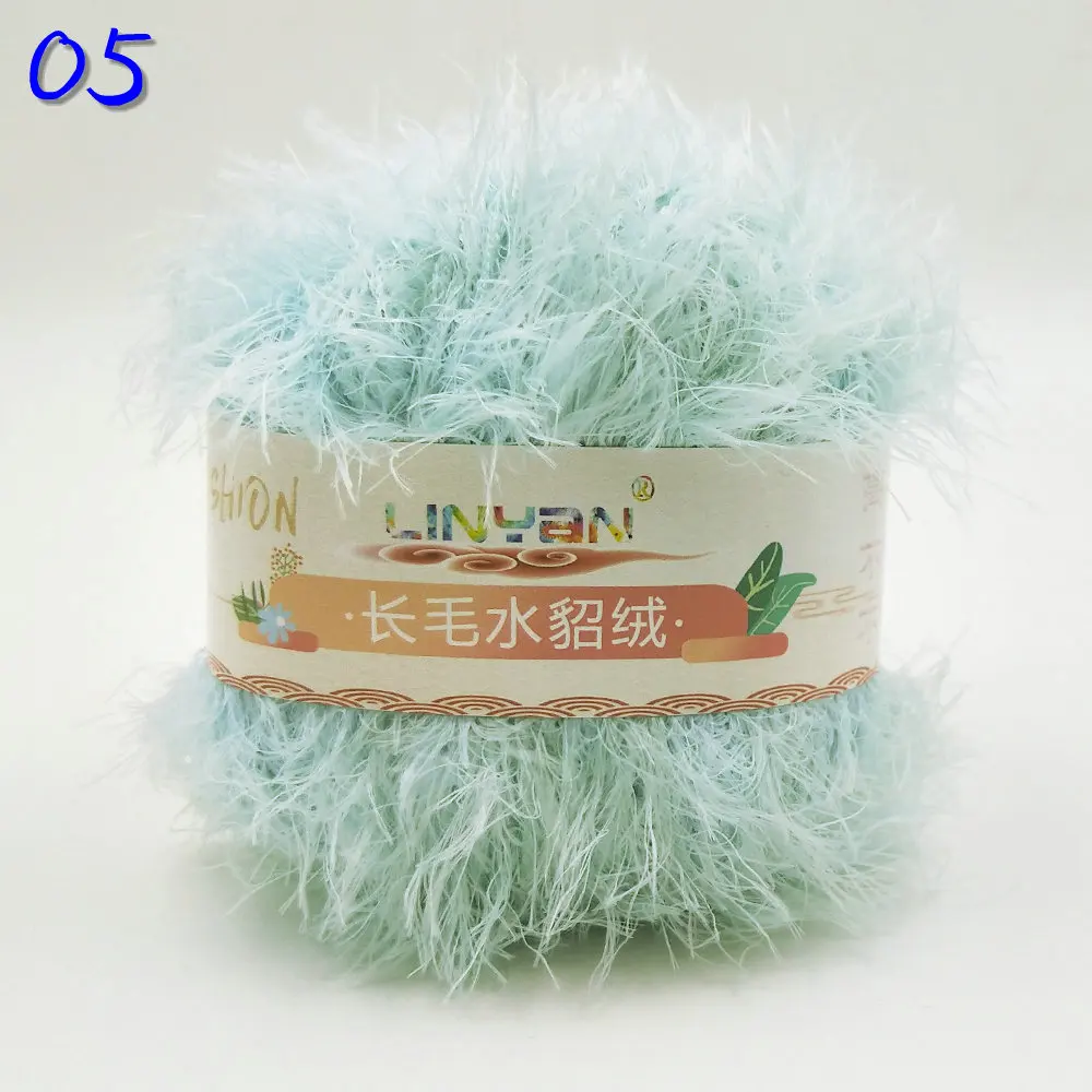 05 light blue 10 шт.* 50 г Коралловая пряжа с шерстью норки мохер кашемировая пряжа для вязания шерстяная пряжа для вязания ручная вязка крючком нити для пряжи ZL59 - Цвет: 05 light blue