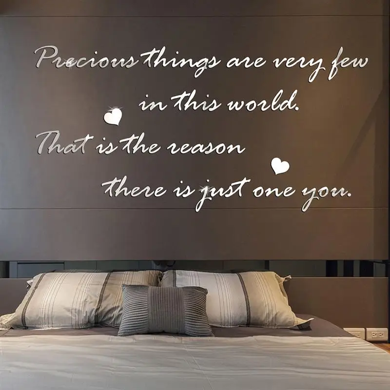 

1 Set Letter Stickers Wall Decals Words Decoration Decorative Mirror Bedroom Living Room Hotel Glass Home Black