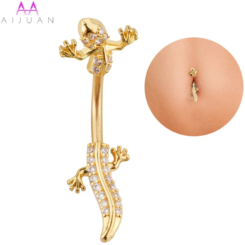 Пирсинг для пупка Ombligo Nombril Button Ring Percing Пирсинг из нержавеющей стали циркон Gecko Snake