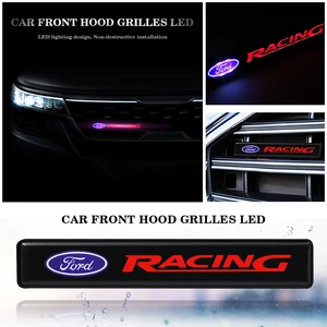 1PCS Car Decorative Lights LED Front Hood Grille Emblem Badge Decoration For Ford Focus Mk2 Party Mk3 Ranger Car Accessories