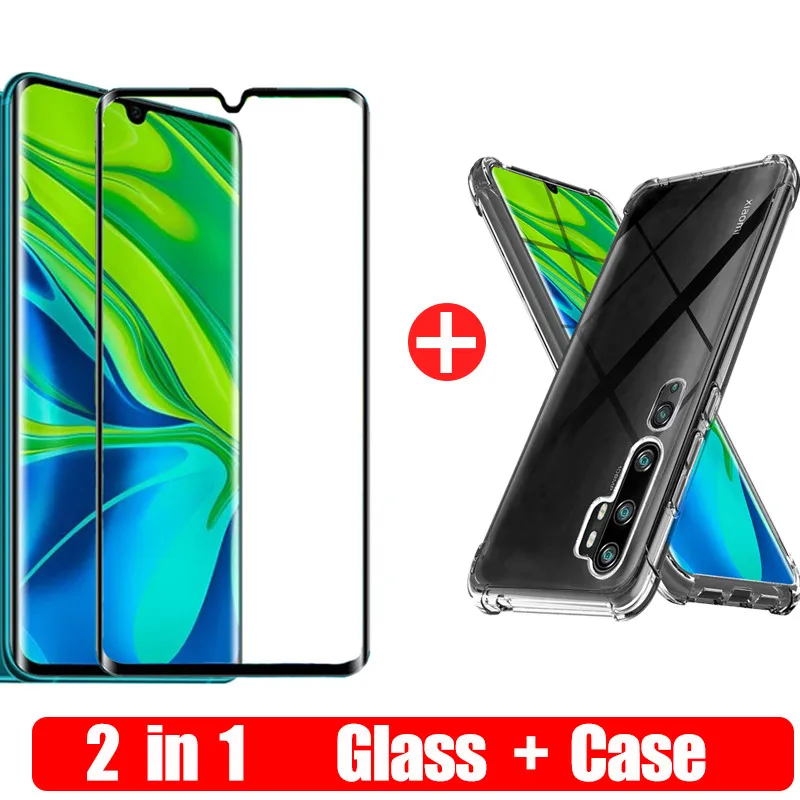 Закаленное стекло для Xiaomi Redmi Note 10 CC9 Pro 10Pro CC9Pro прозрачный силиконовый чехол из ТПУ