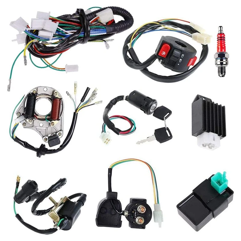 

Electrics Stator Coil CDI Wiring Harness Solenoid Relay for 4Stroke ATV 50Cc 70Cc 110Cc 125Cc Pit Quad Dirt Bike Go Kart