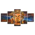 Абстрактная религия на лице Будды 5 шт. HD художественный постер настенный домашний декор холст печать 5 панелей картины без рамки картины