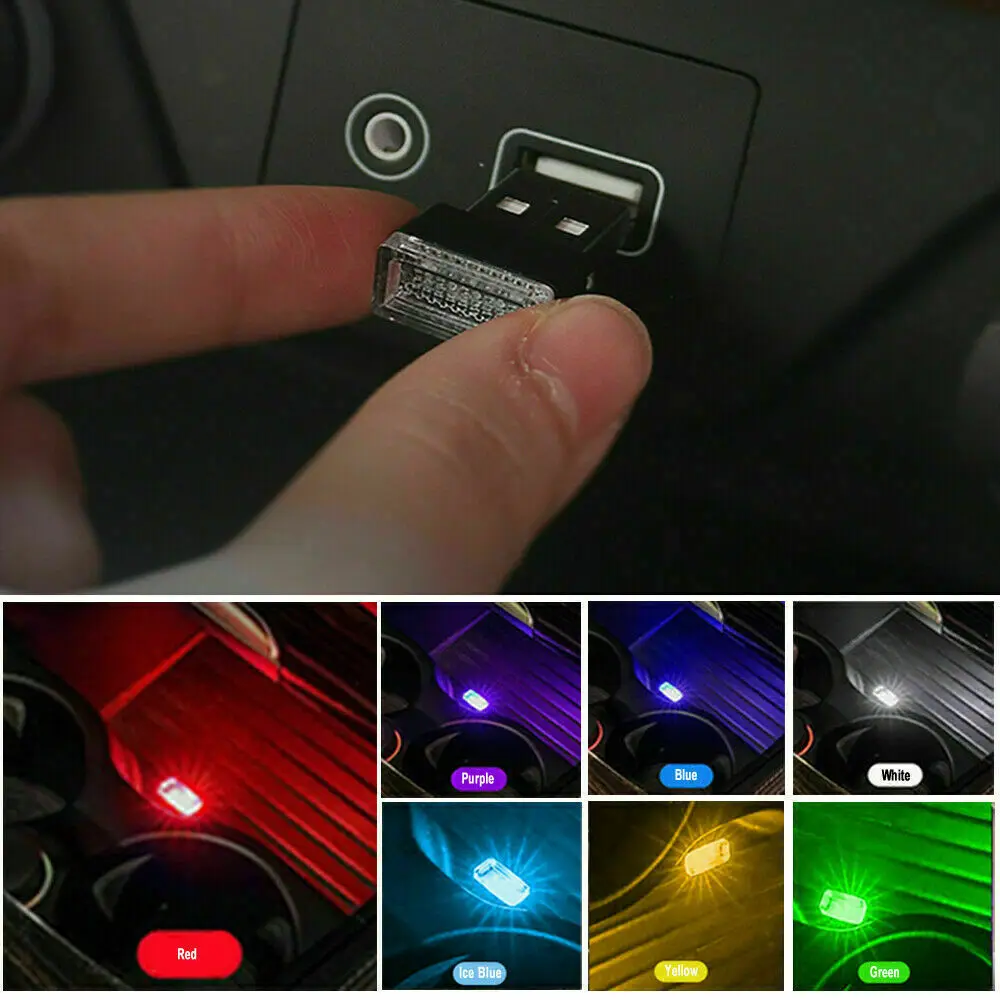 

1 PC USB LED Car AUTO Interior Light Neon Atmosphere Ambient Lamp Bulb Accessories