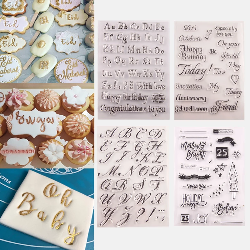 Резак для печенья тиснение штамп инструмент торта буквы алфавита липкое