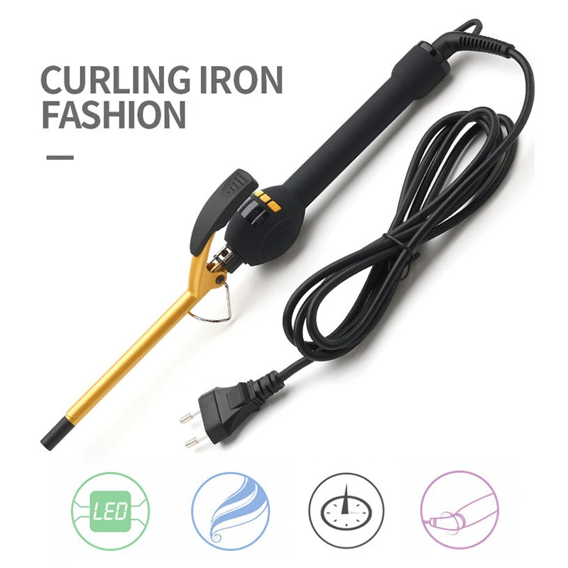 Щипцы для завивки волос керамические 9 мм с ЖК-экраном | Красота и здоровье