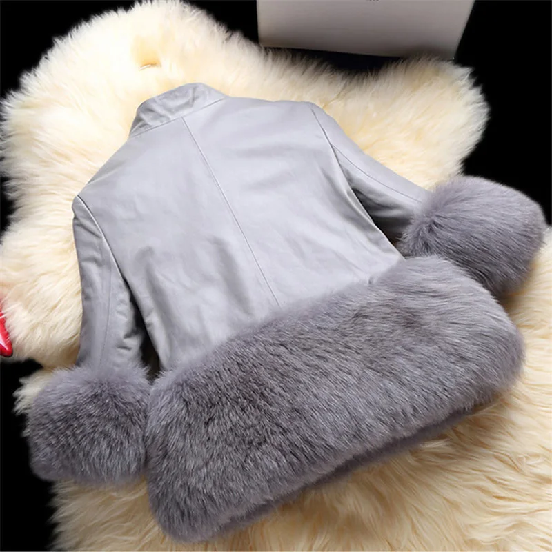 Новое поступление Женское пальто из искусственного меха Женская облегающая