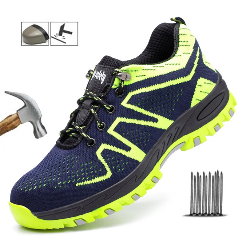 

Men's Work Safety Boot Indestructible Male Boots Puncture Proof Steel Toe Safety Shoes Summer Breathable Mesh Work Shoes
