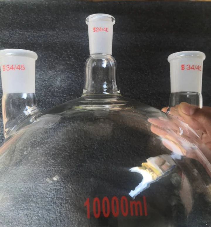 

Glass Three Vertical Necks 10L Boiling Flask with center joint 24/40 and sides 34/45