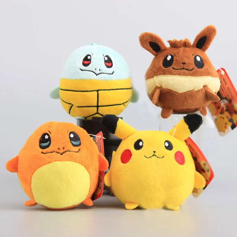 9 см Аниме Пикачу плюшевые игрушки кукла Peluche Kawaii Прекрасный Squirtle Charmander Eevee мягкие игрушки брелок кулон для женщин детский подарок
