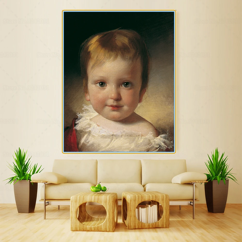 

Canvas Oil Painting Friedrich Von Amerling"Baron Alexander Vesque Von Püttlingen As A Child"Western Art Decor Poster Aesthetic