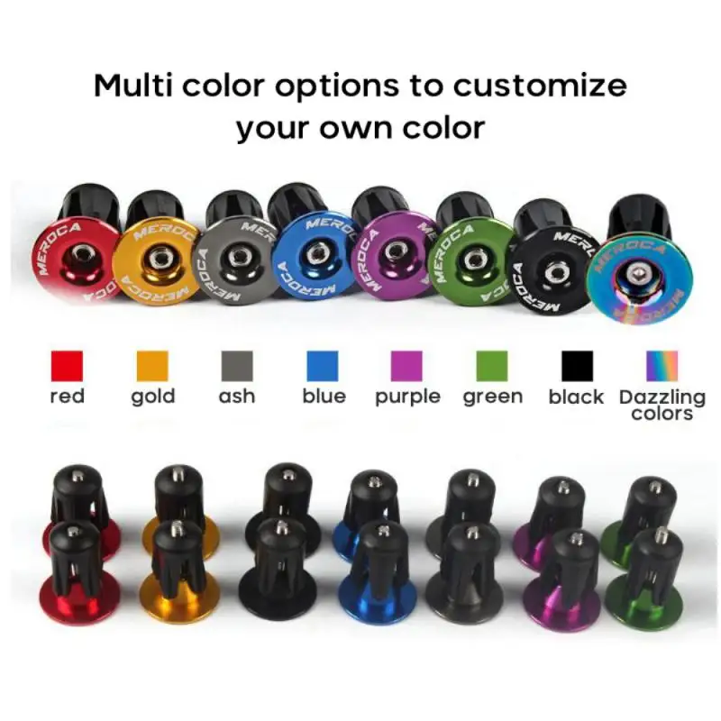 

MEROCA 1pair Mountain Bike End Plugs Aluminum Alloy Lock MTB Road Bike Handlebar Plug End Cap Mountain Bicycle Grips Accessories