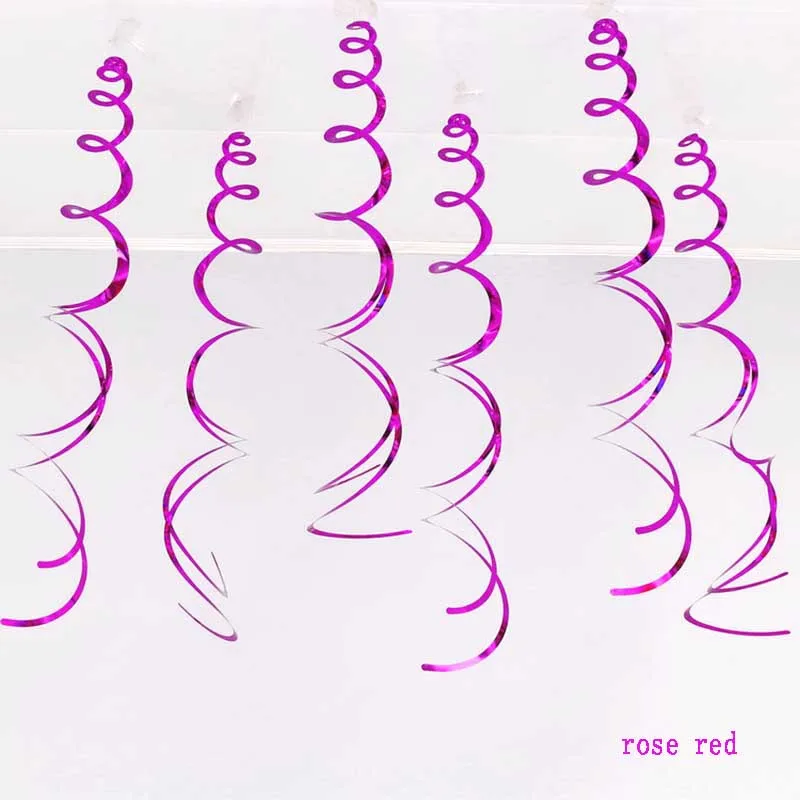 Rose 6 шт. с днем рождения DIY декоративные металлические потолочные Висячие вихри для детского душа Свадебные Хэллоуин День рождения украшения - Цвет: Rose