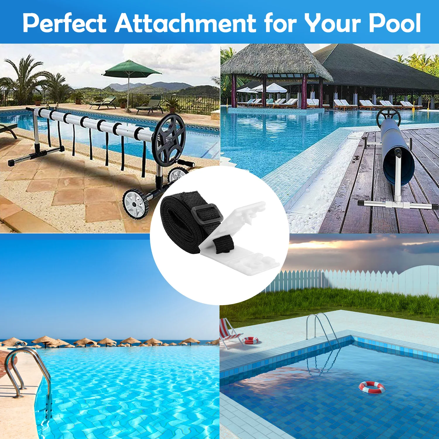 Комплект креплений для бассейна на солнечной батарее 8 шт. ремней одеяла + пряжек